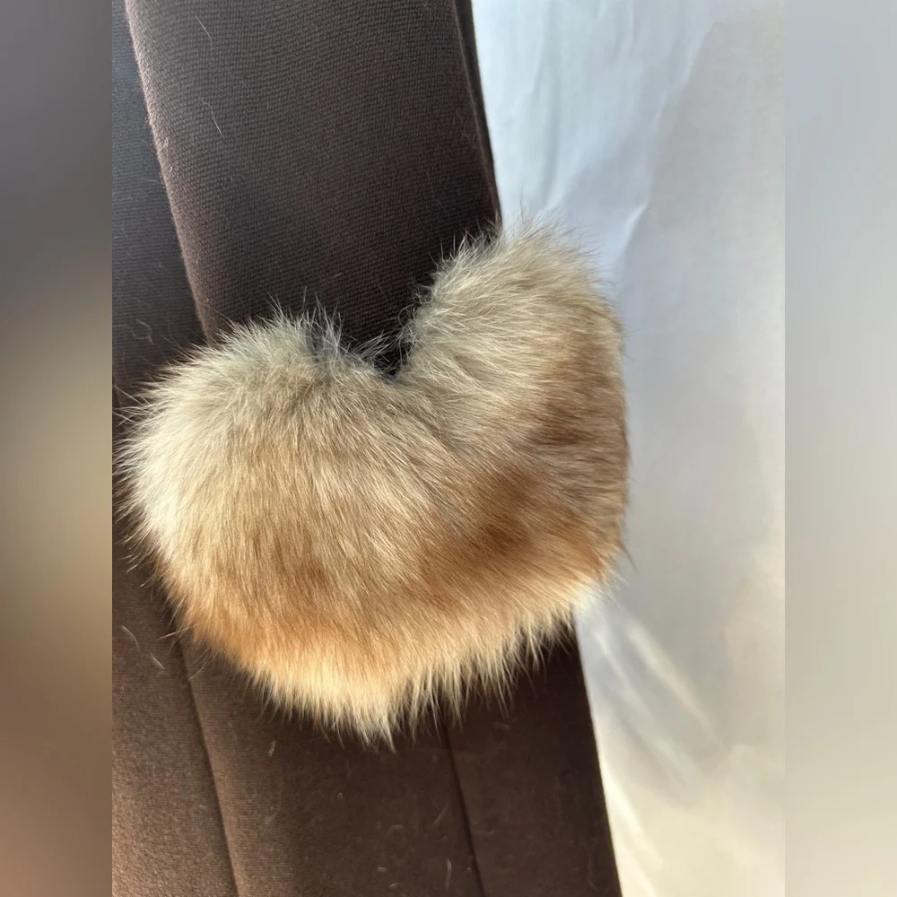 Mod Vintage 1960’s Forstmann Wool Coat Fur Cuffs - Picture 7 of 8